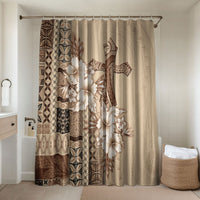 Samoa AIGA Mamanu Siapo Malu Motifs Bathroom Set LT7 Shower Curtain Only Beige - Polynesian Pride