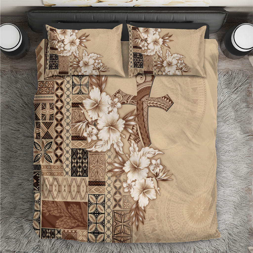 Samoa AIGA Mamanu Siapo Malu Motifs Bedding Set LT7 Beige - Polynesian Pride
