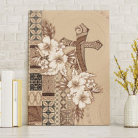 Samoa AIGA Mamanu Siapo Malu Motifs Canvas Wall Art LT7 Without Frame Beige - Polynesian Pride