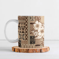 Samoa AIGA Mamanu Siapo Malu Motifs Ceramic Mug LT7 Beige - Polynesian Pride