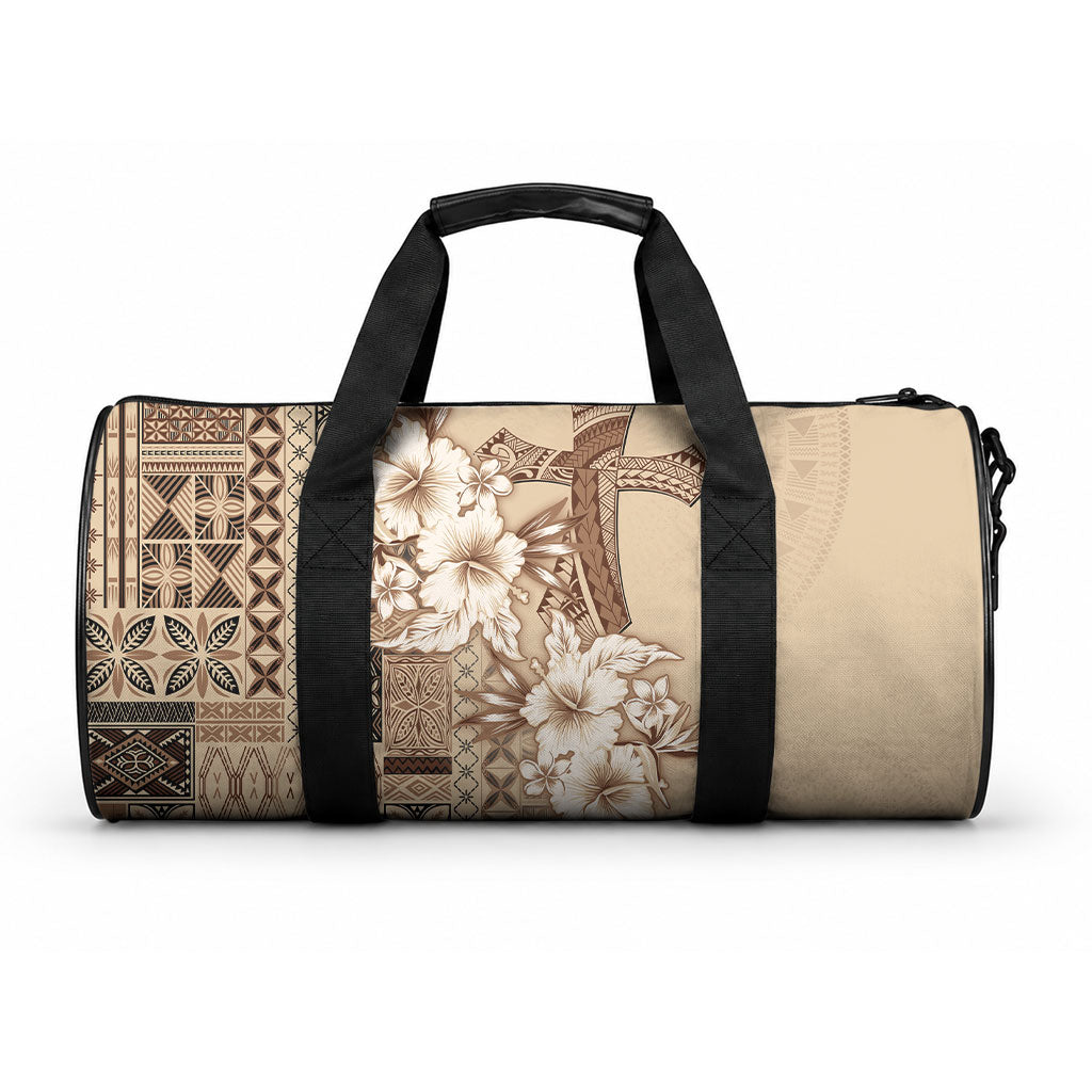 Samoa AIGA Mamanu Siapo Malu Motifs Duffle Bag LT7 One size Beige - Polynesian Pride