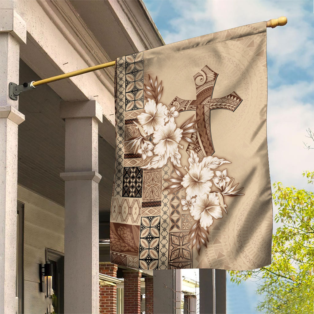 Samoa AIGA Mamanu Siapo Malu Motifs Garden Flag LT7 House Flag Beige - Polynesian Pride