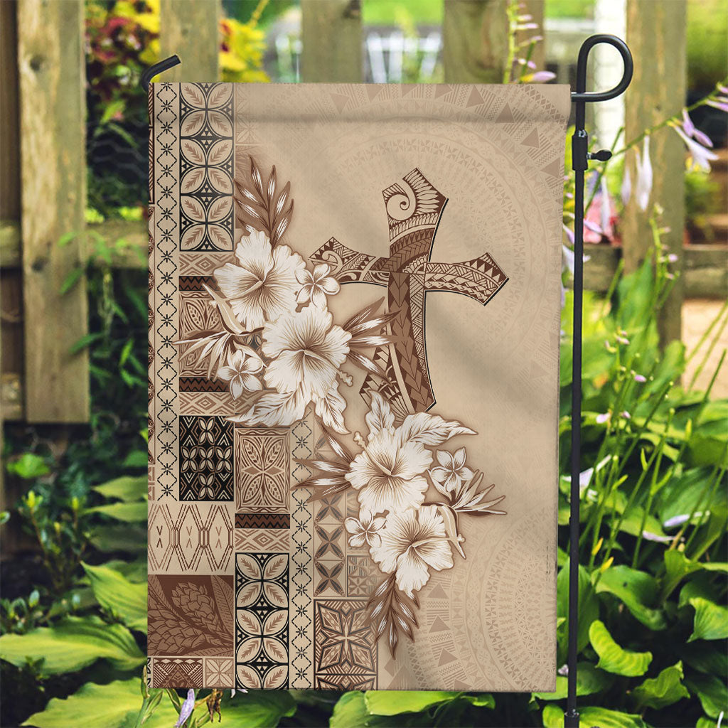 Samoa AIGA Mamanu Siapo Malu Motifs Garden Flag LT7 Garden Flag Beige - Polynesian Pride