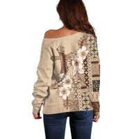 Samoa AIGA Mamanu Siapo Malu Motifs Off Shoulder Sweater LT7 - Polynesian Pride
