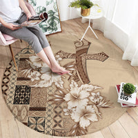 Samoa AIGA Mamanu Siapo Malu Motifs Round Carpet LT7 - Polynesian Pride