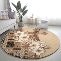 Samoa AIGA Mamanu Siapo Malu Motifs Round Carpet LT7 - Polynesian Pride