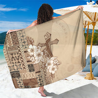 Samoa AIGA Mamanu Siapo Malu Motifs Sarong LT7 One Size 44 x 66 inches Beige - Polynesian Pride