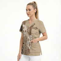 Samoa AIGA Mamanu Siapo Malu Motifs Scrub Top LT7 - Polynesian Pride
