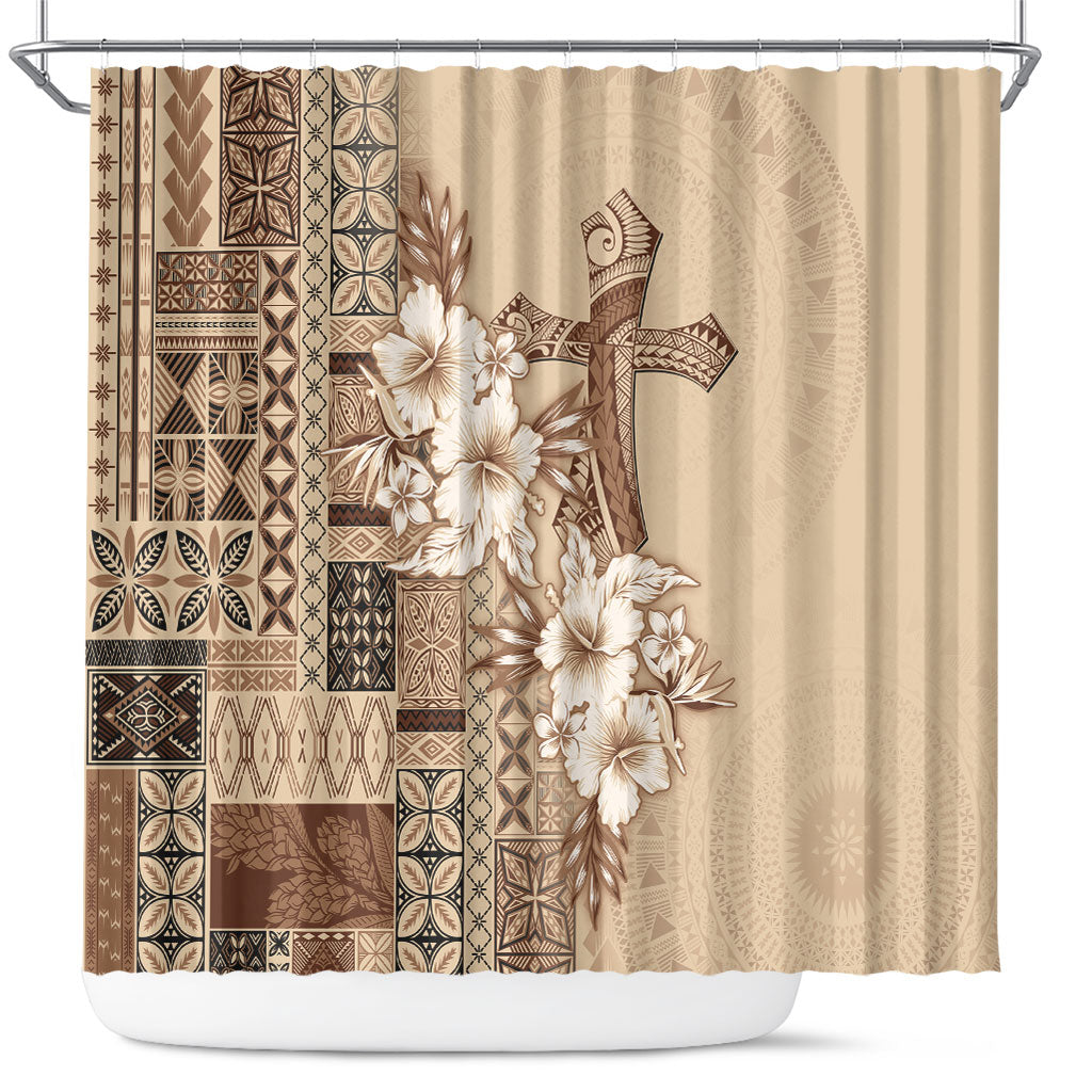 Samoa AIGA Mamanu Siapo Malu Motifs Shower Curtain