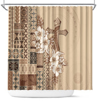 Samoa AIGA Mamanu Siapo Malu Motifs Shower Curtain LT7 Beige - Polynesian Pride