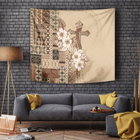 Samoa AIGA Mamanu Siapo Malu Motifs Tapestry LT7 Beige - Polynesian Pride