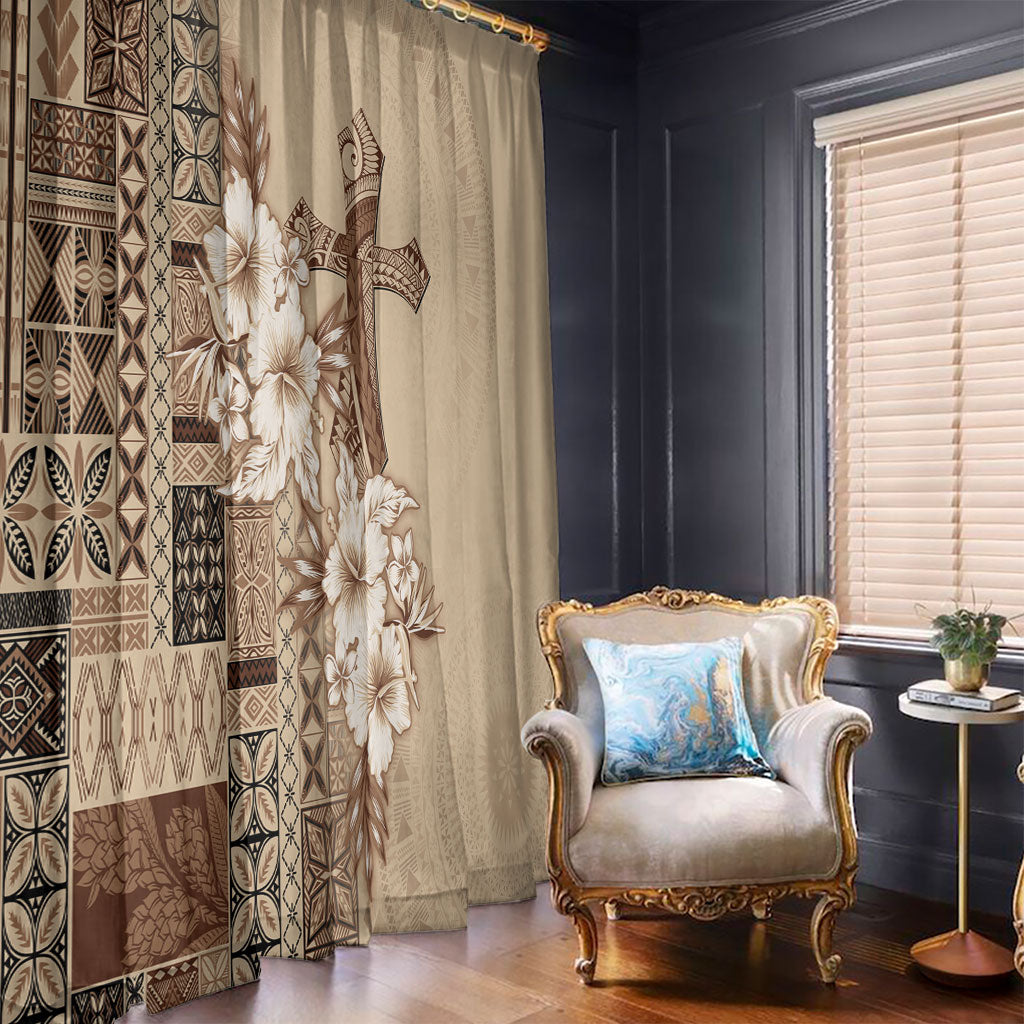 Samoa AIGA Mamanu Siapo Malu Motifs Window Curtain LT7 - Polynesian Pride