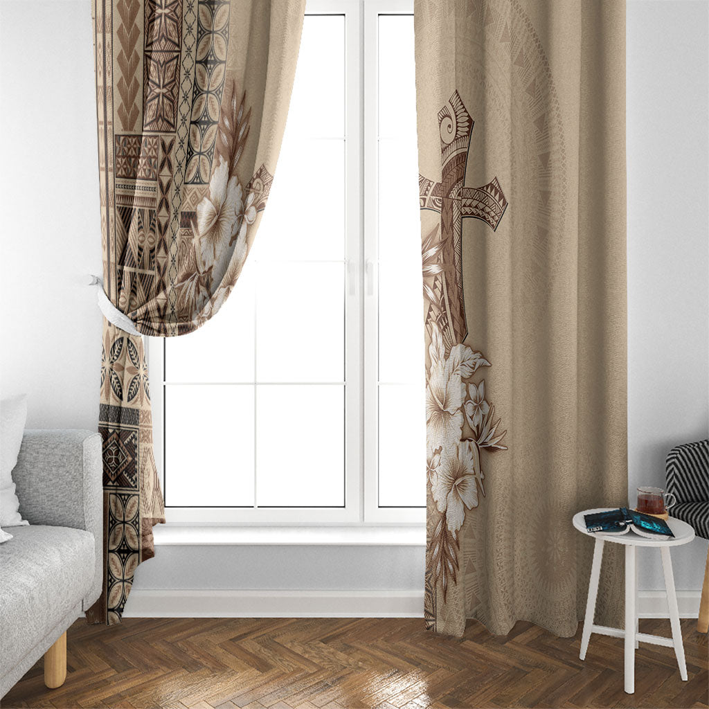 Samoa AIGA Mamanu Siapo Malu Motifs Window Curtain LT7 - Polynesian Pride