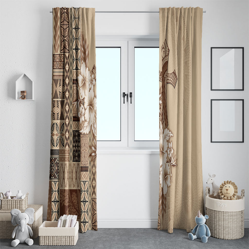 Samoa AIGA Mamanu Siapo Malu Motifs Window Curtain LT7 - Polynesian Pride
