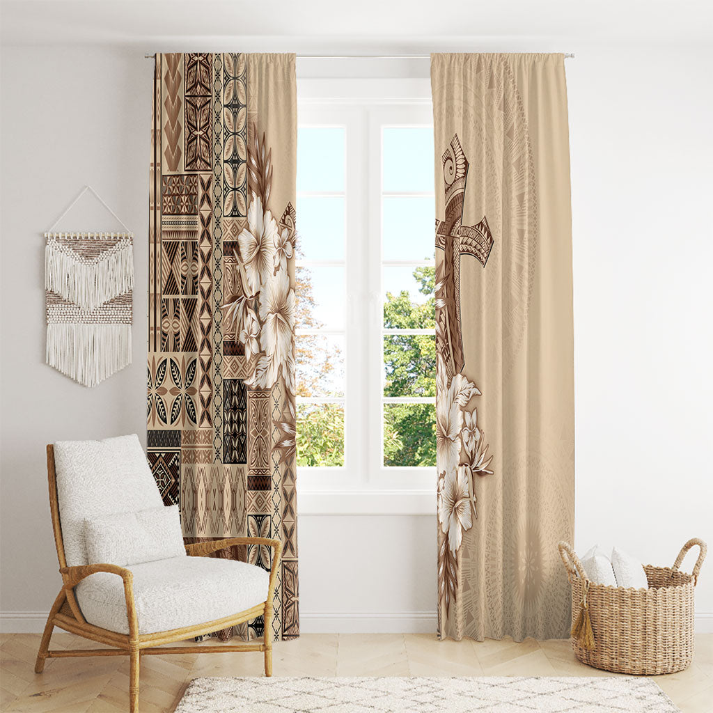 Samoa AIGA Mamanu Siapo Malu Motifs Window Curtain LT7 - Polynesian Pride