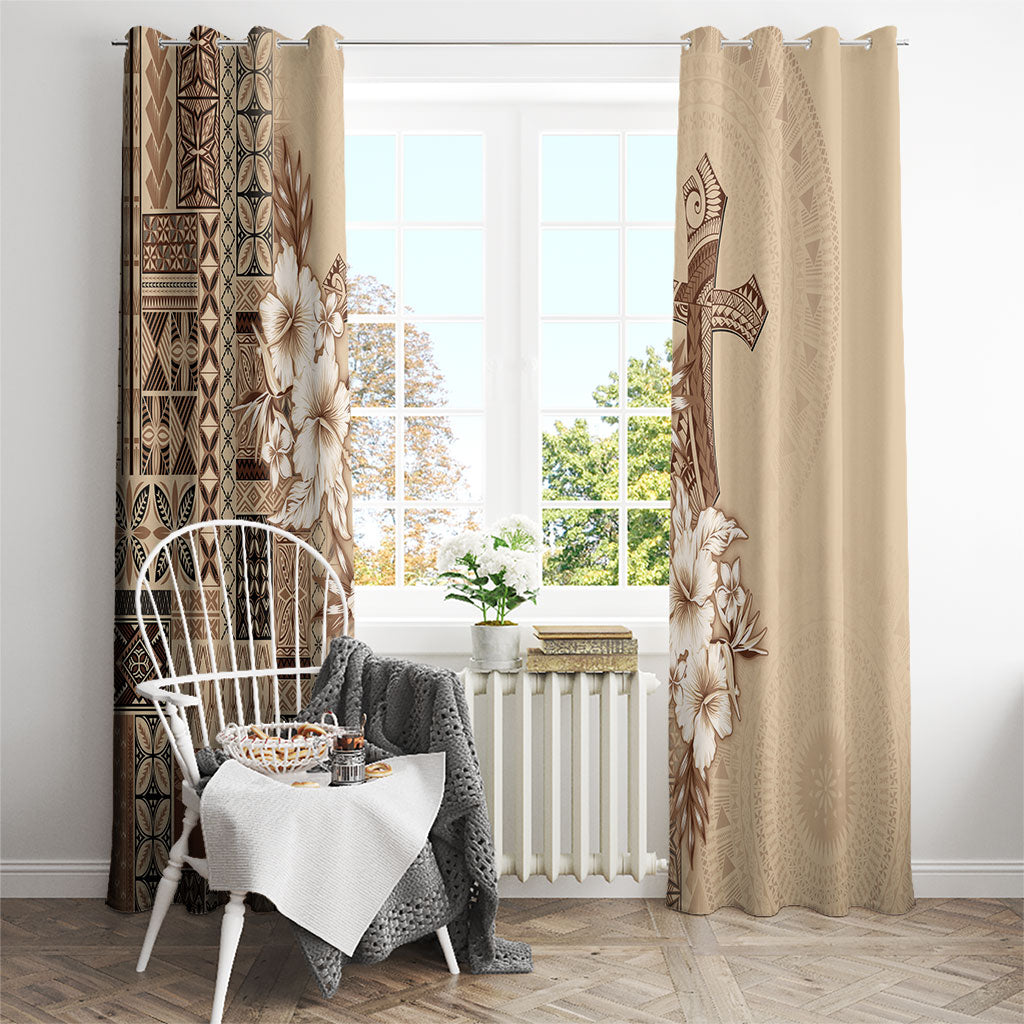 Samoa AIGA Mamanu Siapo Malu Motifs Window Curtain LT7 - Polynesian Pride