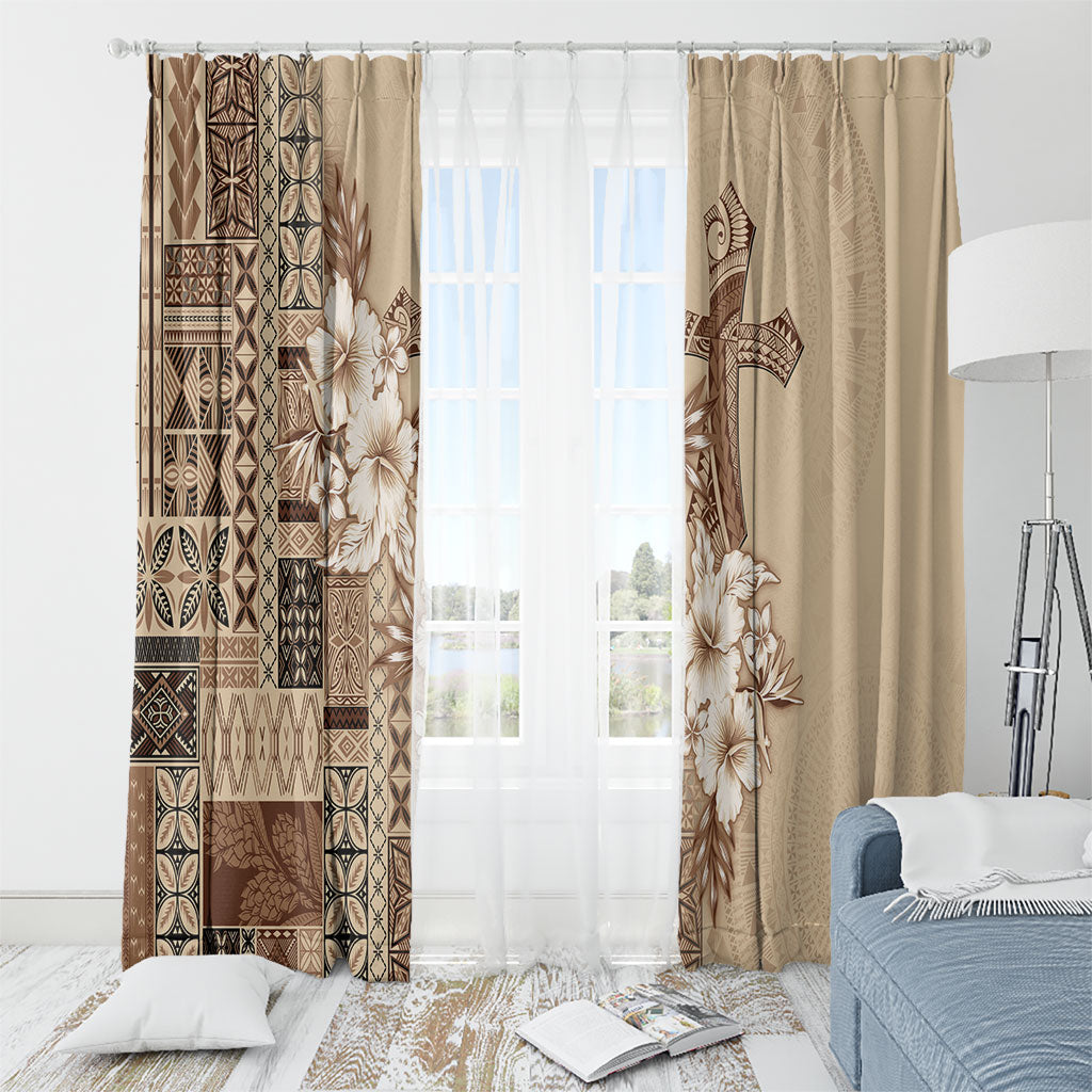 Samoa AIGA Mamanu Siapo Malu Motifs Window Curtain LT7 - Polynesian Pride
