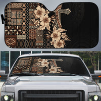 Samoa AIGA Mamanu Siapo Malu Motifs Auto Sun Shade Black Ver LT7 Black - Polynesian Pride