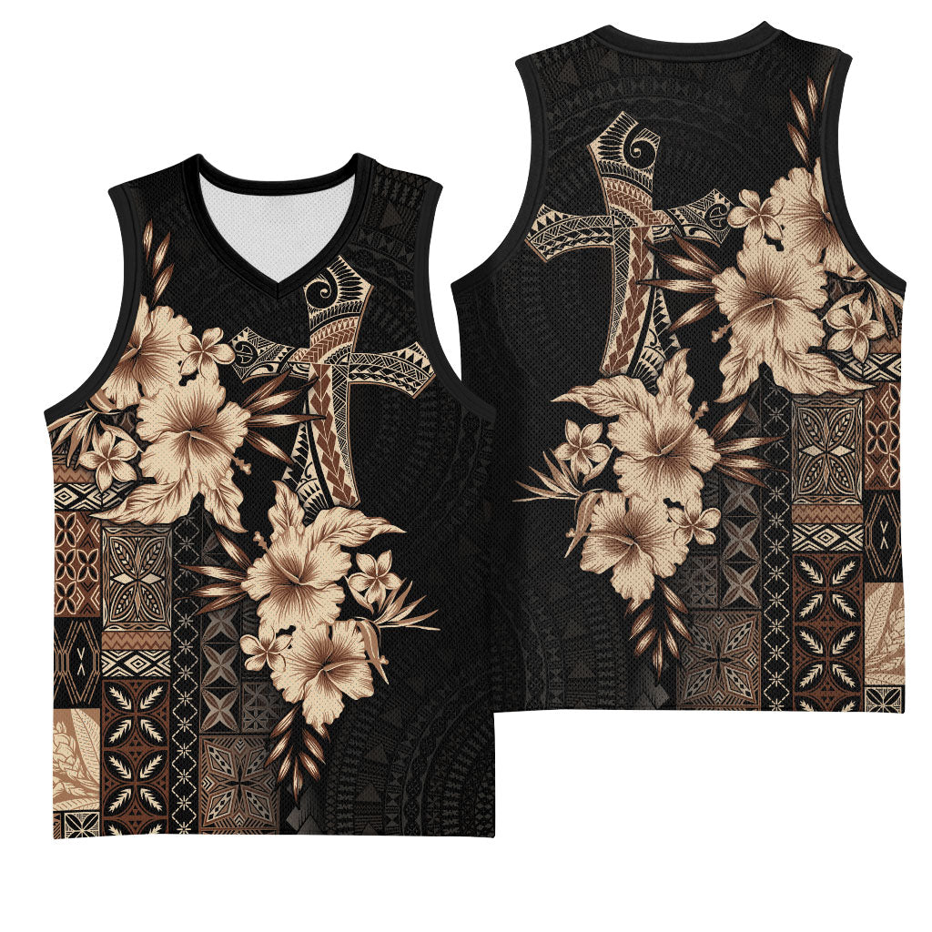 Samoa AIGA Mamanu Siapo Malu Motifs Basketball Jersey Black Ver LT7 - Polynesian Pride