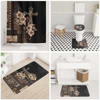 Samoa AIGA Mamanu Siapo Malu Motifs Bathroom Set Black Ver LT7 - Polynesian Pride