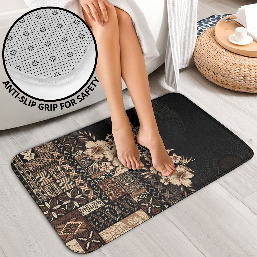 Samoa AIGA Mamanu Siapo Malu Motifs Bathroom Set Black Ver LT7 - Polynesian Pride