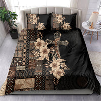 Samoa AIGA Mamanu Siapo Malu Motifs Bedding Set Black Ver LT7 - Polynesian Pride