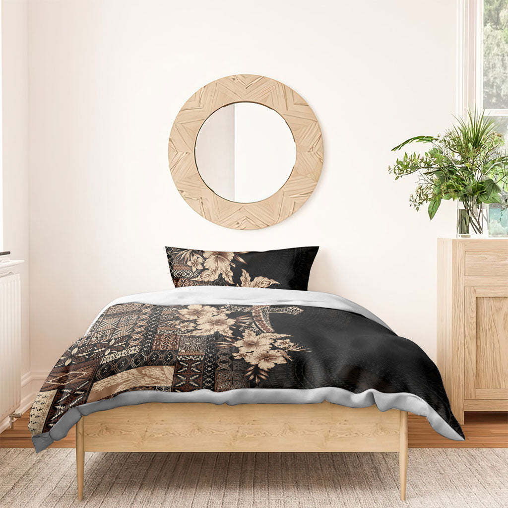 Samoa AIGA Mamanu Siapo Malu Motifs Bedding Set Black Ver LT7 - Polynesian Pride