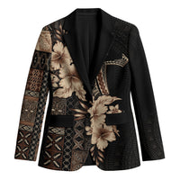 Samoa AIGA Mamanu Siapo Malu Motifs Blazer Black Ver LT7 Unisex Black - Polynesian Pride
