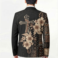 Samoa AIGA Mamanu Siapo Malu Motifs Blazer Black Ver LT7 - Polynesian Pride