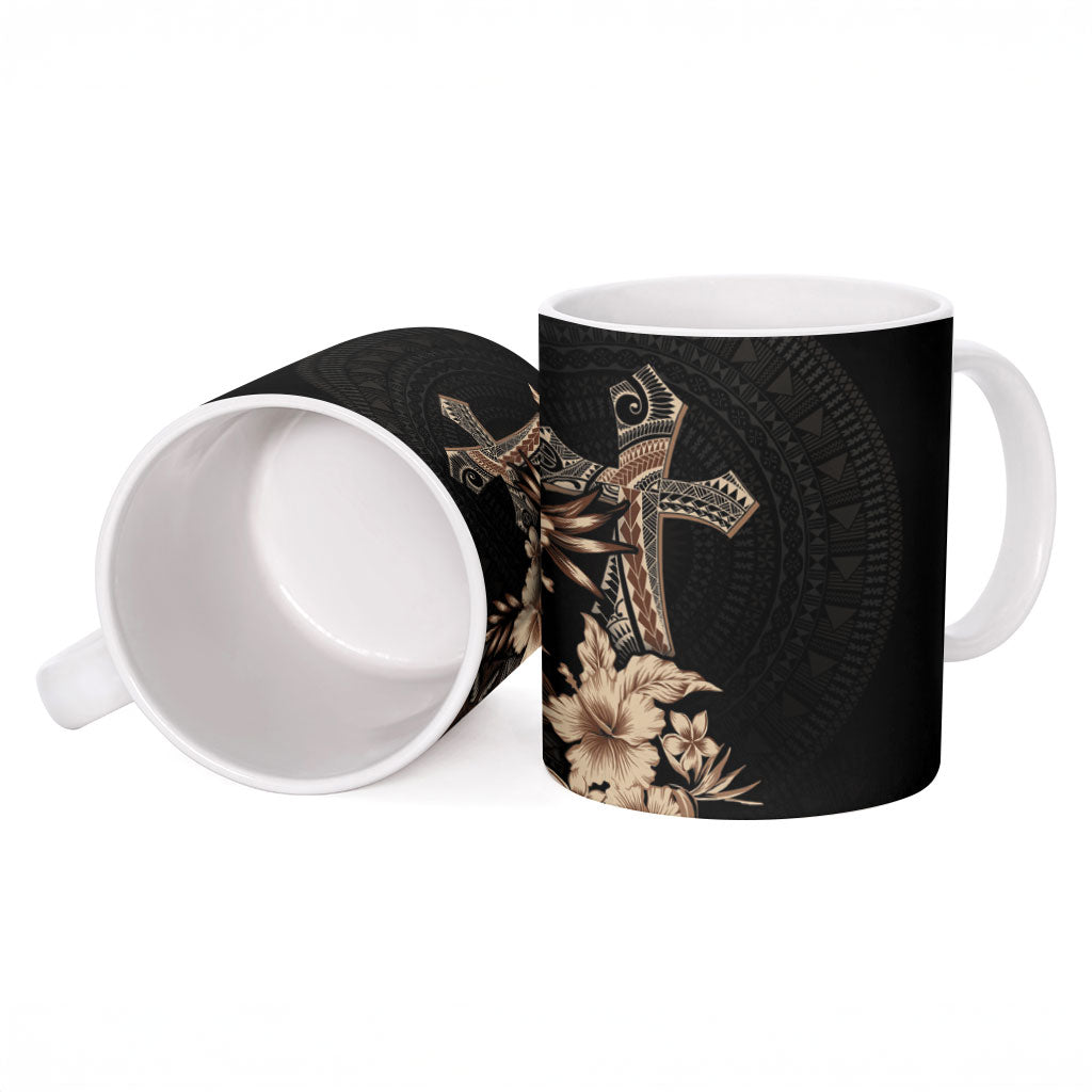 Samoa AIGA Mamanu Siapo Malu Motifs Ceramic Mug Black Ver LT7 - Polynesian Pride