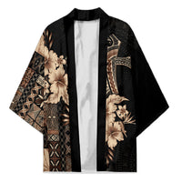Samoa AIGA Mamanu Siapo Malu Motifs Kimono Black Ver LT7 Unisex Black - Polynesian Pride