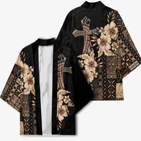 Samoa AIGA Mamanu Siapo Malu Motifs Kimono Black Ver LT7 - Polynesian Pride