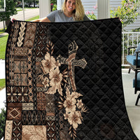 Samoa AIGA Mamanu Siapo Malu Motifs Quilt Black Ver LT7 Black - Polynesian Pride
