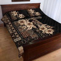 Samoa AIGA Mamanu Siapo Malu Motifs Quilt Bed Set Black Ver LT7 - Polynesian Pride