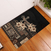Samoa AIGA Mamanu Siapo Malu Motifs Rubber Doormat Black Ver LT7 - Polynesian Pride
