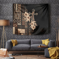 Samoa AIGA Mamanu Siapo Malu Motifs Tapestry Black Ver LT7 Black - Polynesian Pride