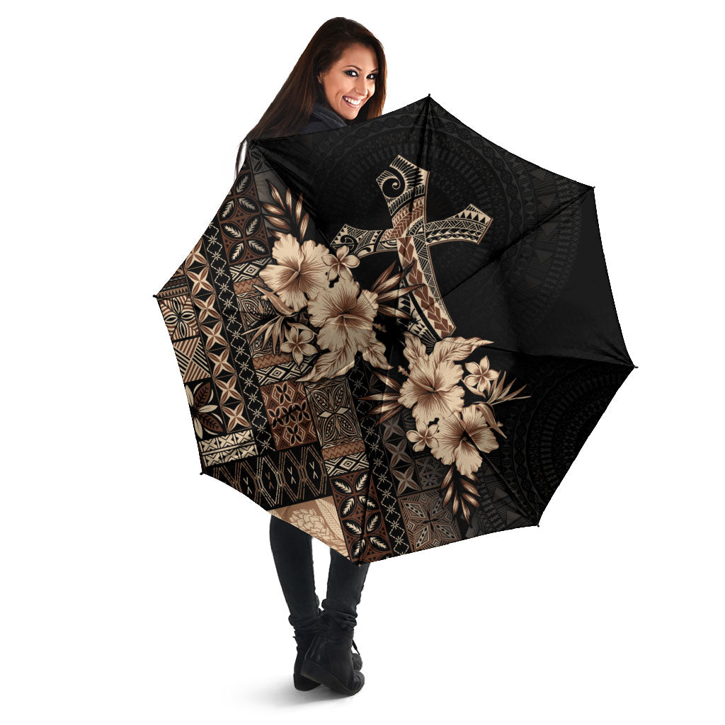 Samoa AIGA Mamanu Siapo Malu Motifs Umbrella Black Ver LT7 - Polynesian Pride