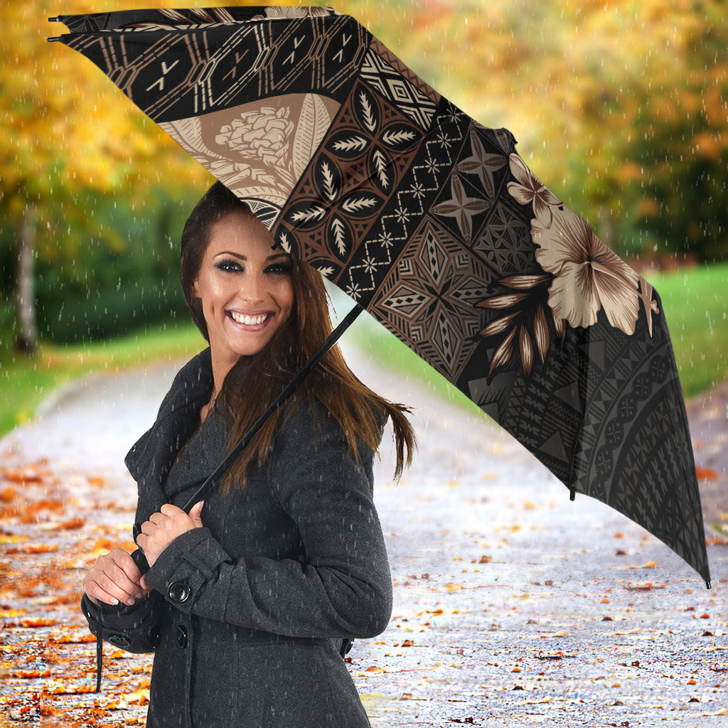 Samoa AIGA Mamanu Siapo Malu Motifs Umbrella Black Ver LT7 - Polynesian Pride