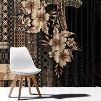 Samoa AIGA Mamanu Siapo Malu Motifs Window Curtain Black Ver LT7 - Polynesian Pride