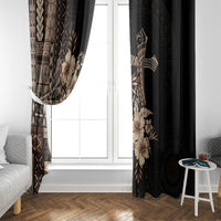 Samoa AIGA Mamanu Siapo Malu Motifs Window Curtain Black Ver LT7 - Polynesian Pride