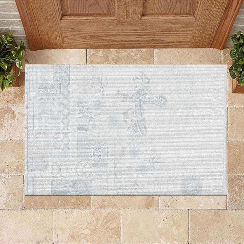 Samoa AIGA Mamanu Siapo Malu Motifs Rubber Doormat Lotu a Tamaiti White Ver