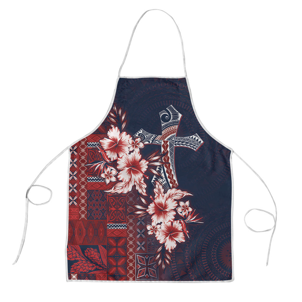 Samoa AIGA Mamanu Siapo Malu Motifs Apron Flag Color LT7 Navy Blue - Polynesian Pride