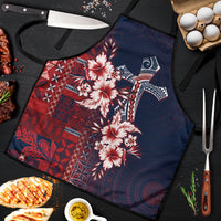 Samoa AIGA Mamanu Siapo Malu Motifs Apron Flag Color LT7 Navy Blue - Polynesian Pride