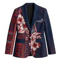 Samoa AIGA Mamanu Siapo Malu Motifs Blazer Flag Color LT7 Unisex Navy Blue - Polynesian Pride