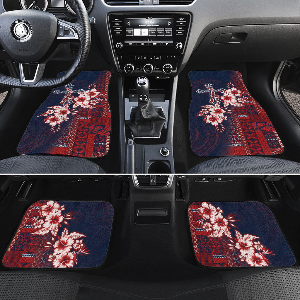 Samoa AIGA Mamanu Siapo Malu Motifs Car Mats Flag Color LT7 Set 4pcs Navy Blue - Polynesian Pride