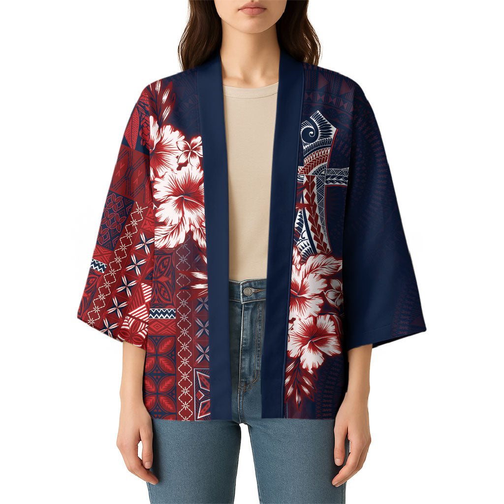 Samoa AIGA Mamanu Siapo Malu Motifs Kimono Flag Color LT7 - Polynesian Pride
