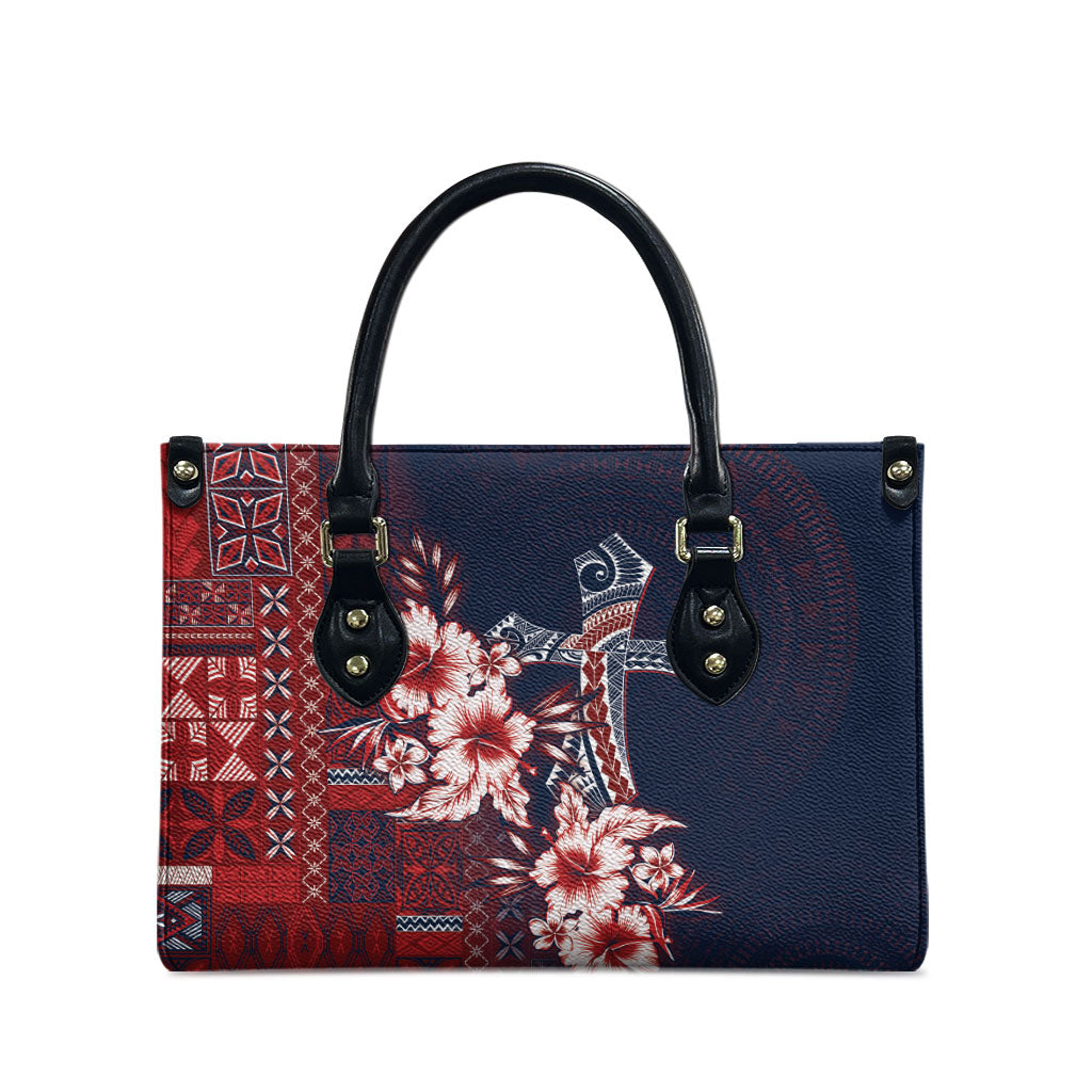 Samoa AIGA Mamanu Siapo Malu Motifs Leather Bag Flag Color LT7 - Polynesian Pride