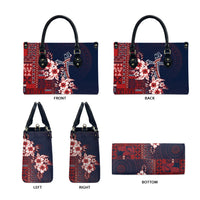 Samoa AIGA Mamanu Siapo Malu Motifs Leather Bag Flag Color LT7 - Polynesian Pride