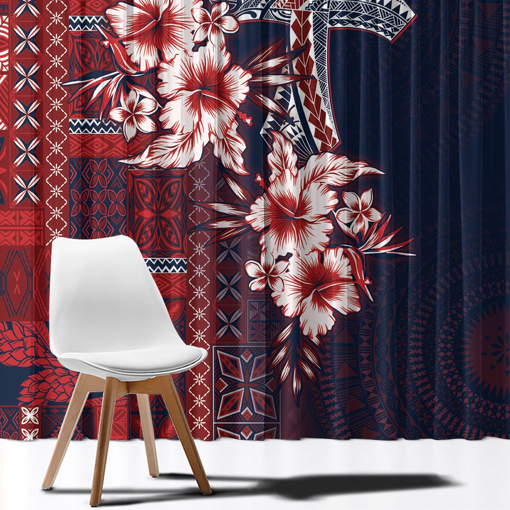 Samoa AIGA Mamanu Siapo Malu Motifs Window Curtain Flag Color LT7 - Polynesian Pride