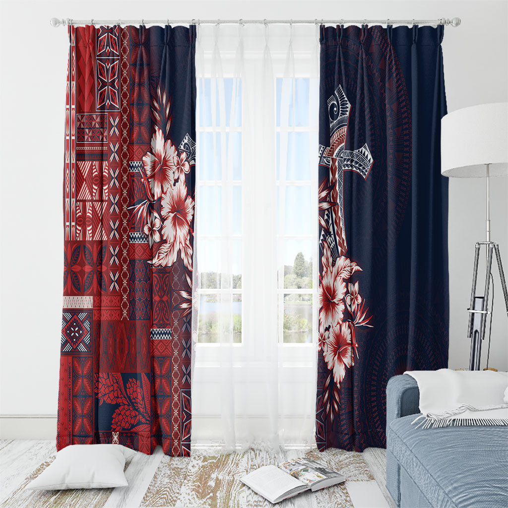 Samoa AIGA Mamanu Siapo Malu Motifs Window Curtain Flag Color LT7 - Polynesian Pride